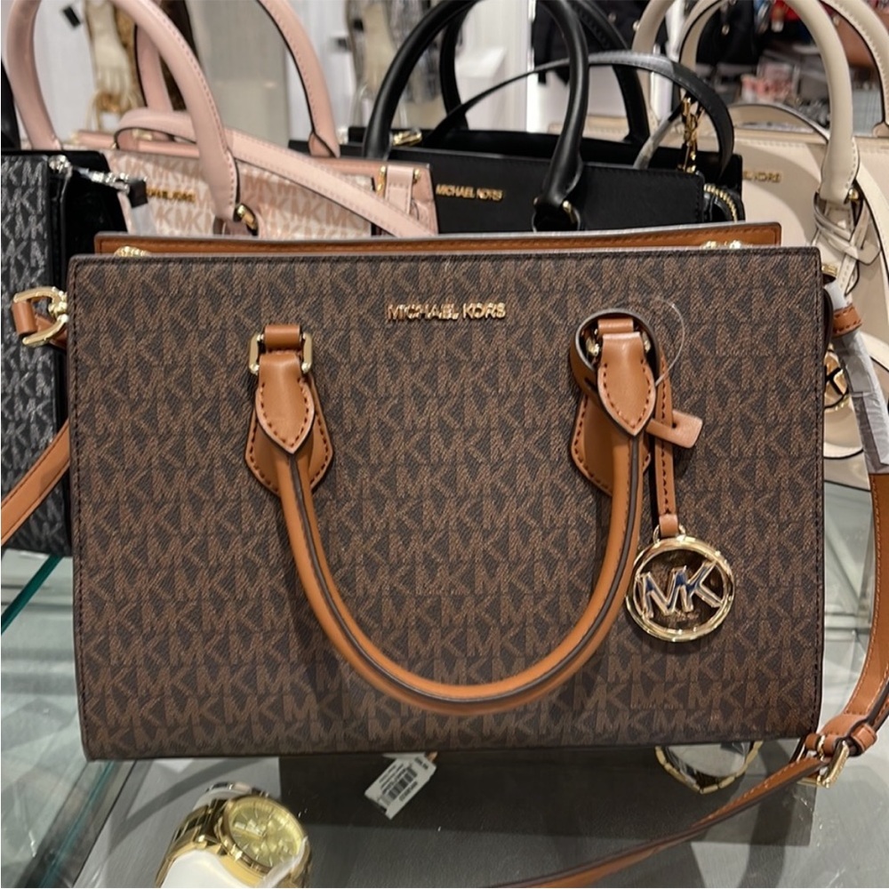 Michael Kors Sheila Medium Center Zip Satchel Bag - Picture 15 of 16